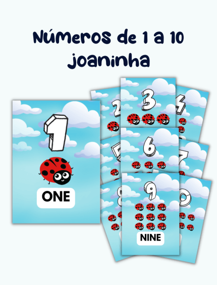Números de 1 a 10 Joaninha Inglês